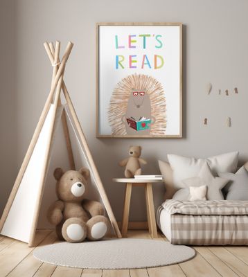 Let's Read with Cute Hedgehog by Illustrator Carla Daly