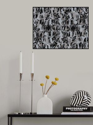 Abstract Ink Swirls Blue Black