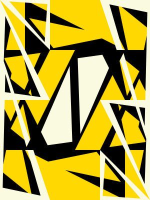 Bold Black and Yellow Geometric Shapes