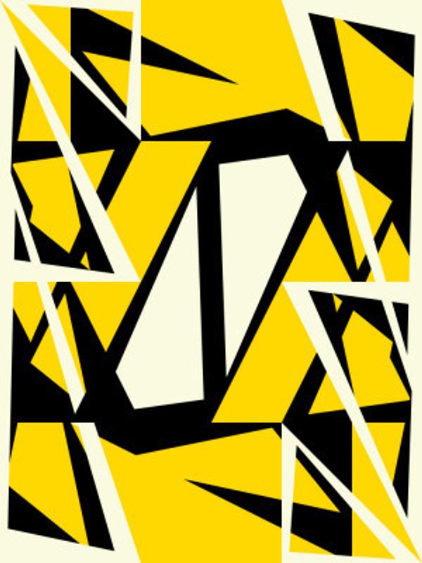 Bold Black and Yellow Geometric Shapes