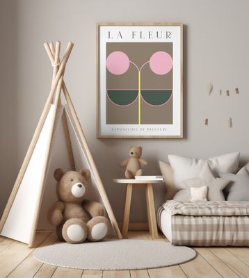 La Fleur Geometric Flowers Poster Set 8
