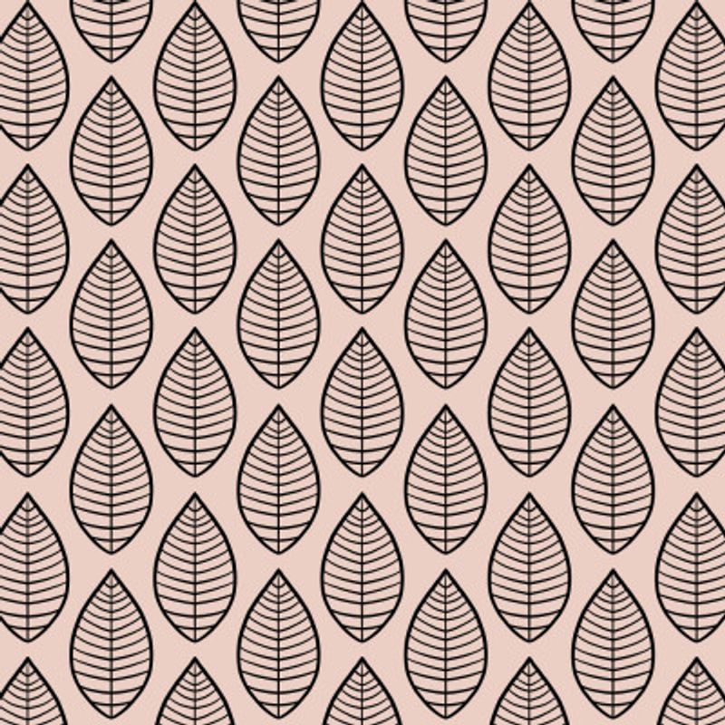 Black on Beige Leaves Pattern