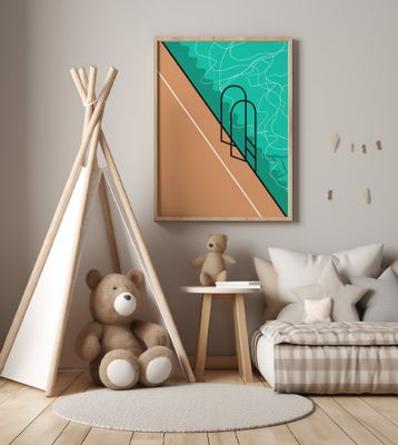 Minimalist Poolside Scene