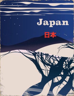 Japan Winter Travel Poster