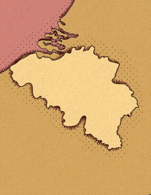 Vintage Map Of Belgium