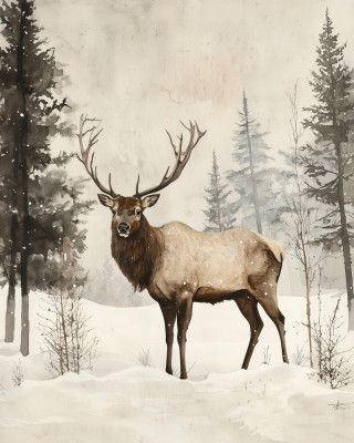 Elk Winter Nostalgia