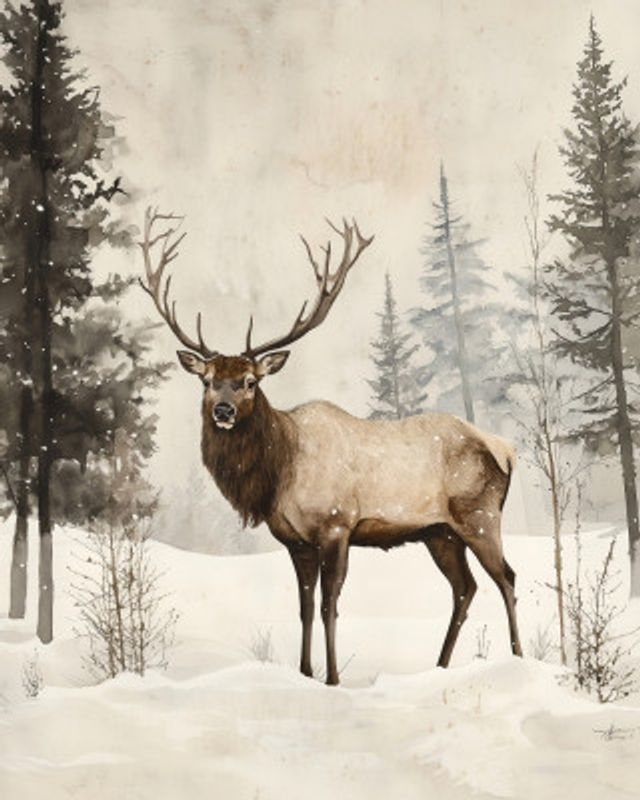 Elk Winter Nostalgia