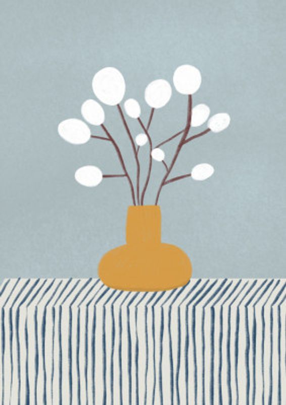 Palm Catkins with Vase