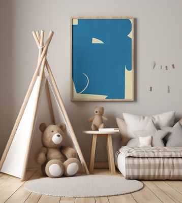 Large Abstract Cut Out In Blue