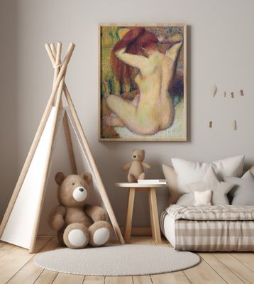 Woman Combing Her Hair