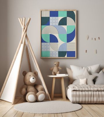 Palm Springs Desert Shapes Ocean Blue