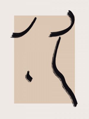 Abstract Minimal Nude Line Art 2