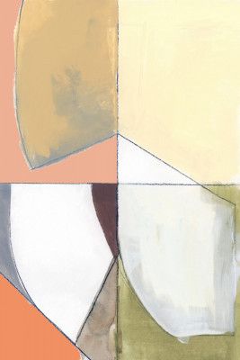 Dusty Pink Yellow Abstract No1 Art Print