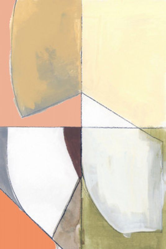 Dusty Pink Yellow Abstract No1 Art Print