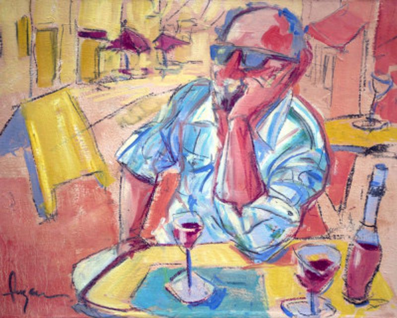 Contemplative Cafe Moment