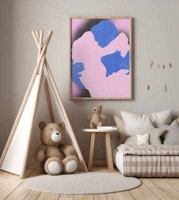 Two Abstract Figures in an Embrace