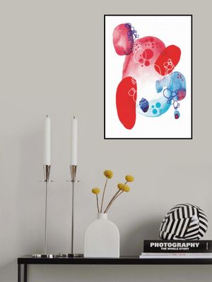 Red Blue Watercolor Abstract