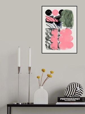 Abstract Shape Collage In Pink