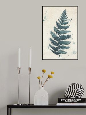 Teal watercolor fern 3