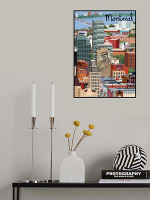 Montreal, Canada with Leonard Cohen Mural by Artist Carla Daly