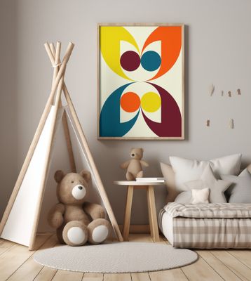 Colorful Symmetric Shapes and Circles