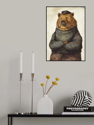 Bear Dressed In A Sweater And Cap