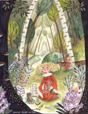Princess in the forest with flowers