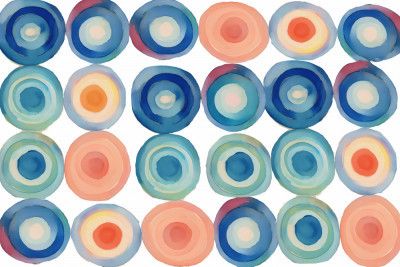 Multi Coloured Watercolour Circles