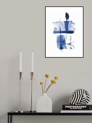 Navy Blue Ink Flow 02 18x24