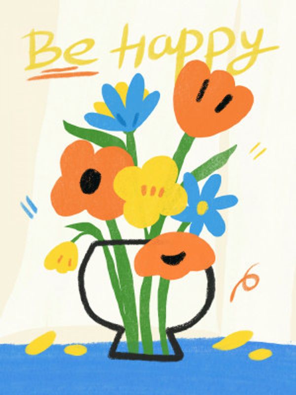 Vibrant Flowers In A Vase