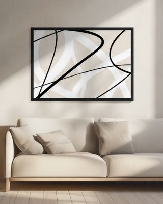 Black Lines On A Neutral Beige Background