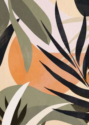 Abstract Art Tropical Leaves