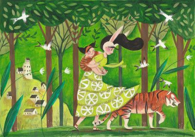 Walking through the woods