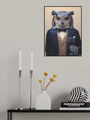 Owl In Midnight Blue Tuxedo