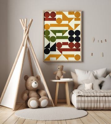 Geometric Pattern With Bold Colors