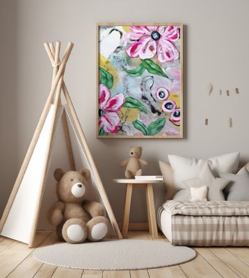 Vibrant Pink Flowers and Green Leaves