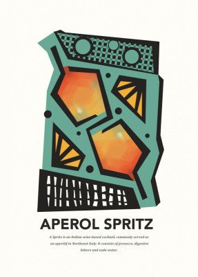 Aperol Spritz Cocktail abstract art