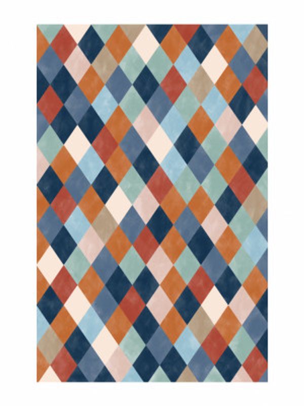 Harlequin Pattern With Multicolored Diamond hapes