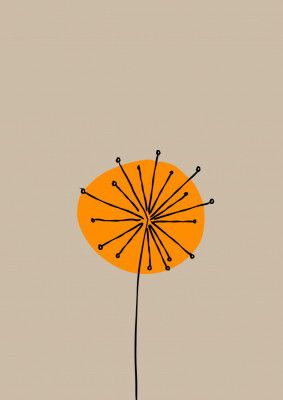 Mid 20th Century Orange Flower