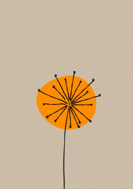 Mid 20th Century Orange Flower