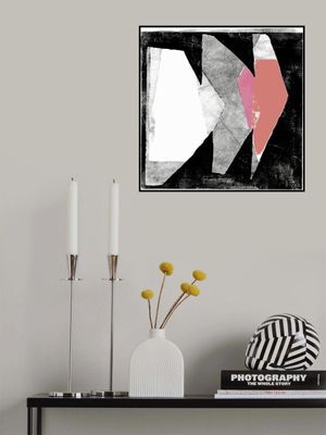 Pink and Black Abstract Shapes Print No2