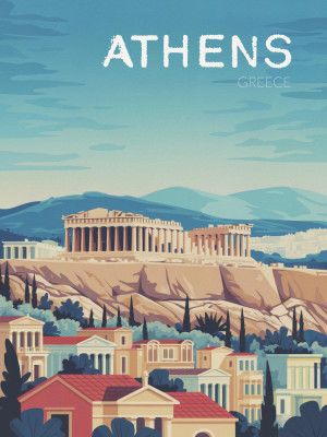 Athens Travel Poster