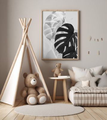 Monstera Black and White