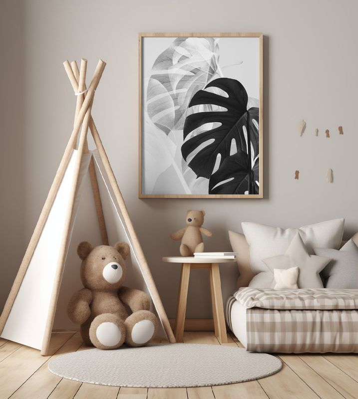 Monstera Black and White