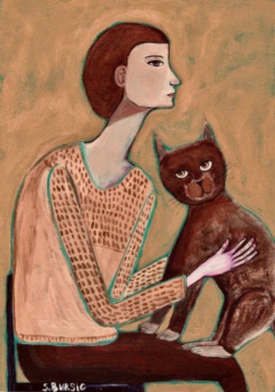 Woman with cat