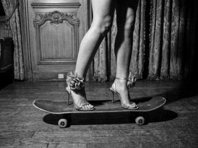 High Heels On a Skateboard