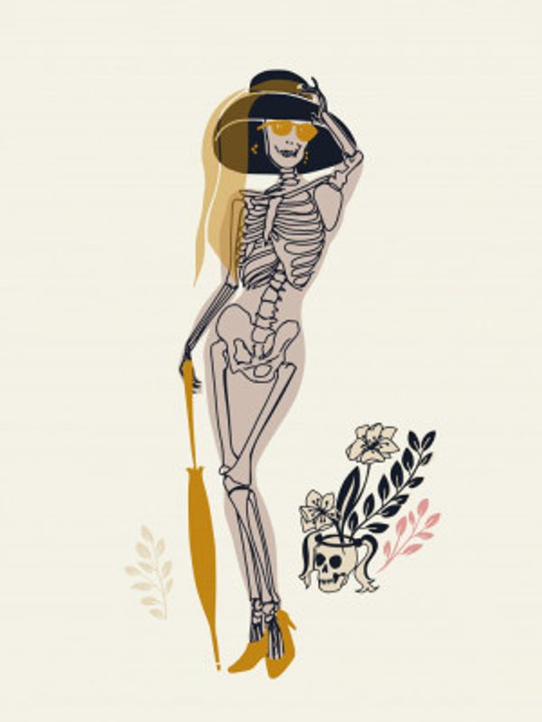 Gothic fashionista off white Illustration No2