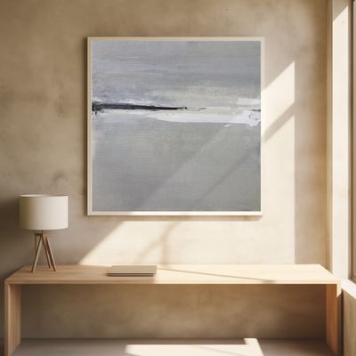 Serene Horizon with Soft Gray and White Tones