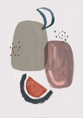 Abstract Moon Bohemian Cute Kids &amp; baby nursery, living room, bedroom