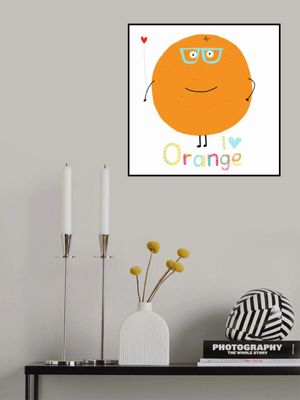 I Love Orange! Cute Orange Holding a Love Heart.